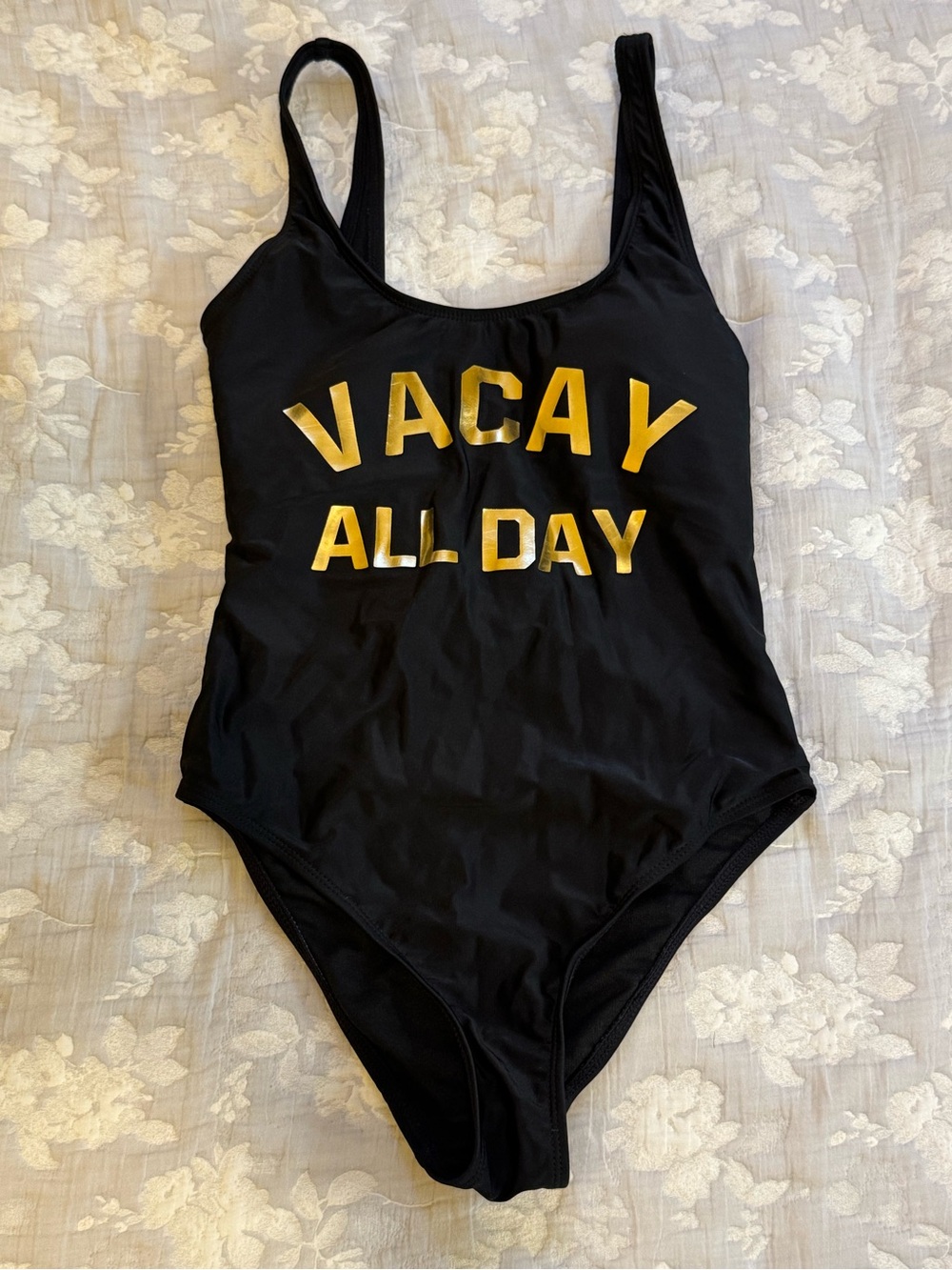 California Waves Black Swimsuit with Blue Logo